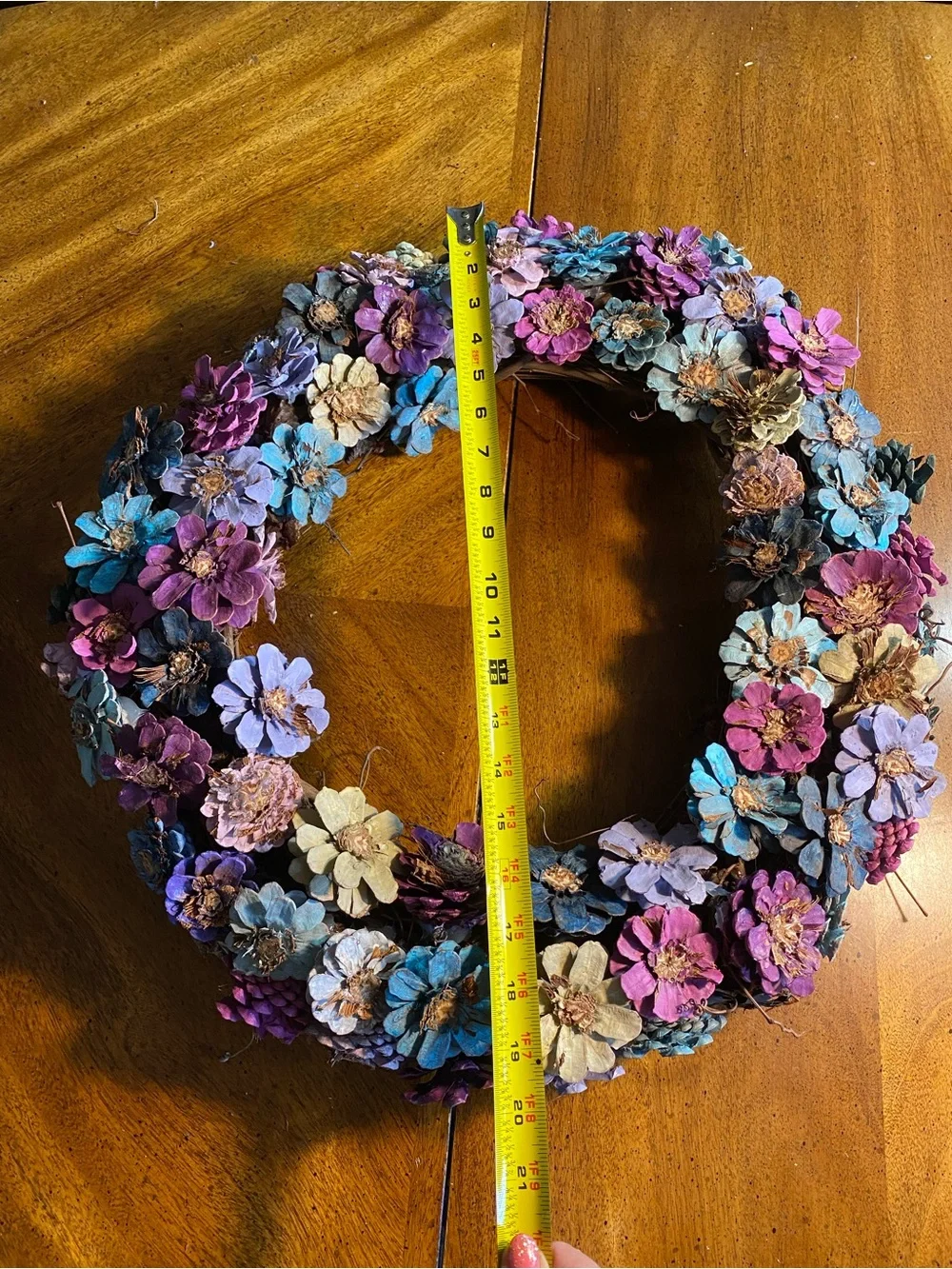Pastels Floral Pinecone 20” Wreath Handcrafted
